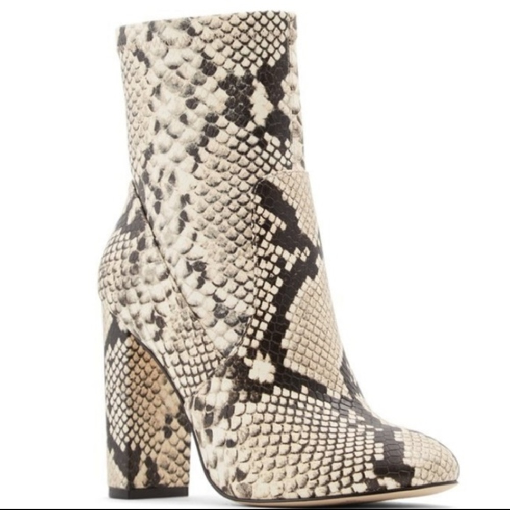 Snake print boots
